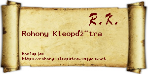 Rohony Kleopátra névjegykártya